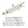 thumbnail image 5 of Amerock Medora 18 inch (457mm) Center-to-Center Rectangle Champagne Bronze Appliance Pull Backplate, 5 of 6