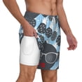 thumbnail image 2 of Kdxio Black Head Woman Print Men'S Swim Trunks With Compression Liner 7 Inch Inseam Quick Dry Swim Shorts, 2 of 7