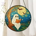 thumbnail image 3 of Cute Ghost Reading Book Stained Glass Suncatcher, Ghost Decor, Book Lover Gift,Cute Ghost Window Hanging, Starry Night Bookish Gifts For Her 4301908922 7716, 3 of 3