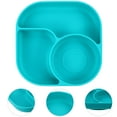 thumbnail image 2 of MasteelfCA 1Pc Baby Dinner Plate Silicone Toddler Compartments Plate Useful Baby Tableware, 2 of 8