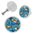 thumbnail image 2 of 4 Pcs Tiger Blue Knobs for Kitchen Cabinet Cupboard Dresser Bookcase Drawer Pulls Handles Round Home Decor, 2 of 5