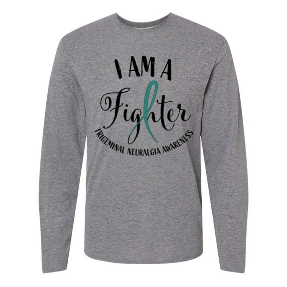 Inktastic Trigeminal Neuralgia Awareness I am a Fighter Long Sleeve T-Shirt