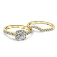 thumbnail image 4 of Pompeii 1 1/4Ct Diamond Cushion Halo Engagement Wedding Ring Set 10k Yellow Gold, 4 of 4