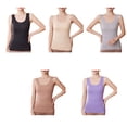 thumbnail image 3 of Women Thermal Vest Sleeveless Solid Color Underwear Seamless Warm Basic Top Elastic Cold Weather Warmer Clothing Warming Skin Color, 3 of 8