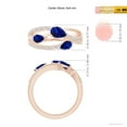thumbnail image 4 of ANGARA Natural Three-Stone Pear Sapphire Criss-Cross Ring in 14K Rose Gold for Women (Size-6x4mm) | September Birthstone, Birthday, Anniversary, Jewelry Gift for Women | Natural Blue Sapphire Ring, 4 of 8