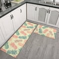 thumbnail image 4 of Pineapple Kitchen Rugs and Mats Sets of 2,Farmhouse Kitchen Decoration Rubber Backing Non-Slip Absorbent Mats for Sink Waterproof Runner Rug for Laundry Room,Pink 17x24+17x48inch, 4 of 5