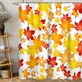 thumbnail image 6 of Fall Shower Curtain, Fall Maple Leaves Shower Curtains for Bathroom, Autumn Thanksgiving Day Harvest Decor Waterproof Fabric with Hooks 72x72 Inch, 6 of 6