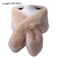 thumbnail image 6 of Eoperou Women Shawl Fluffy Faux Fur Solid Color Thicken Fine Touch Autumn Winter Long Style Ponchos Scarf Streetwear, 6 of 8