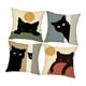 thumbnail image 4 of Funda de almohada decorativa de 4 piezas con diseño de gato, para mascotas, arte, 45 x 45 cm, estilo retro minimalista, para hombre y mujer., 4 of 9