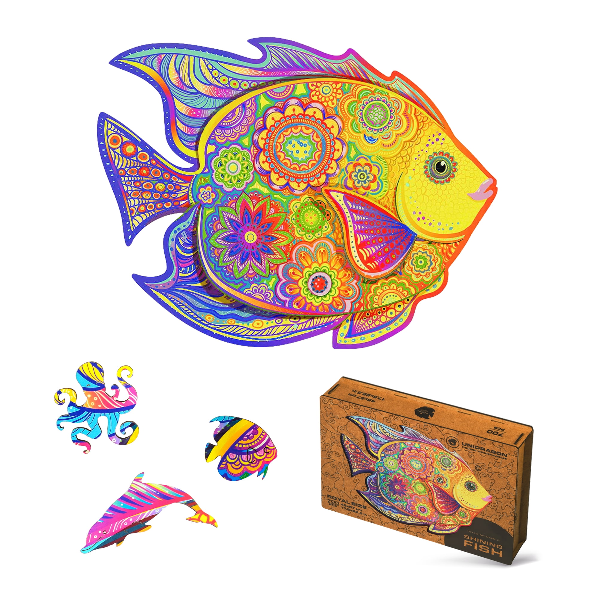 UNIDRAGON Shining Fish Wooden Jigsaw Puzzle RS 700 Pieces - Walmart.com