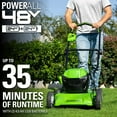 thumbnail image 3 of Greenworks 48V USB Batteries and Dual Port Rapid Charger Included Brushless Push Lawn Mower, 19”, 3 of 9
