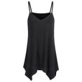 thumbnail image 2 of Womens Handkerchief Hem V-Neck Sleeveless Flowy Tunic Tops Casual Adjustable Spaghetti Strap Long Tank Cami Y2K Summer Beach Vacation Travel Blouses, 2 of 3