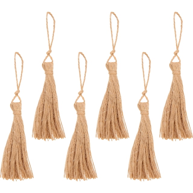 6pcs Natural Jute estilo borla embellecer cordones