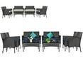 thumbnail image 1 of Gymax 8PCS Outdoor Furniture Set Patio Rattan Conversation Set w/ Navy & Off White Cushion, 1 of 5