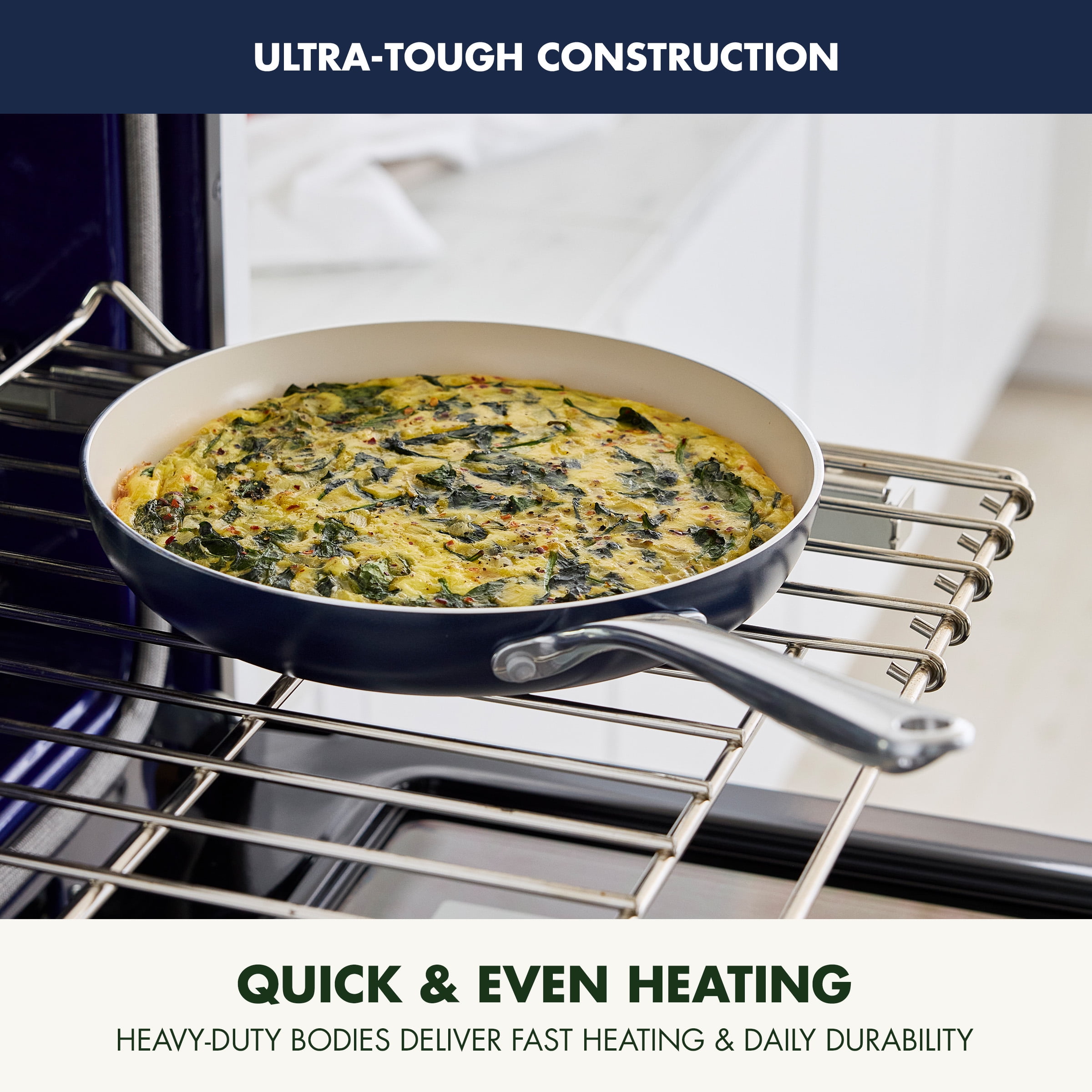 GreenPan Balance 8" Fry Pan Ceramic Nonstick, Toxin-Free, Dishwasher & Oven Safe, Oxford Blue