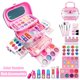 thumbnail image 2 of Juego de maquillaje de juguete para niños y niñas, caja de maquillaje integrada rica, princesa que se puede lavar, juego de simulación para jugar con juguetes y espejos, 2 of 5