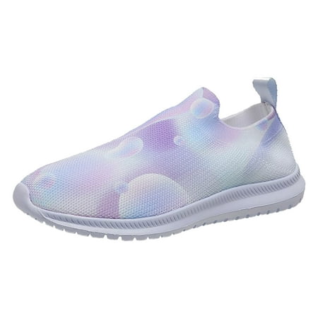 

XIAQUJ Ladies Flyweaving Mesh Sports Casual Socks Shoes Breathable Plus Size Lightweight Running Shoes Sneakers Casual Shoes Sneakers for Women 2024 Purple 7.5(39)