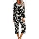 thumbnail image 2 of Puntoco Conjunto de pijama cómodo de dos piezas con cuello redondo y manga larga para mujer, conjunto deportivo, 2 piezas Puntoco Puntoco-1313, 2 of 5