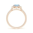thumbnail image 2 of Angara Natural 1.12 Ct. Aquamarine with Diamond Halo Ring in 14K Rose Gold for Women (Ring Size: 5), 2 of 9