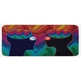 thumbnail image 1 of Psychedelic Kitchen Mat, Crazy in Love Couple Romance Man and Woman with Floral Stripes Illustration, Plush Decorative Kitchen Mat with Non Slip Backing, 47" X 19", Multicolor, by Ambesonne, 1 of 1