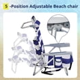 thumbnail image 6 of Beach Chair,330lbs Folding Backpack Chairs for Adults with 5-Position Backrest,Storage Pockets,Towel Bar & Headrest, Foldable Low Beach Lounge,Portable Aluminum Lay Flat Camping Chair,Yellow, 6 of 13