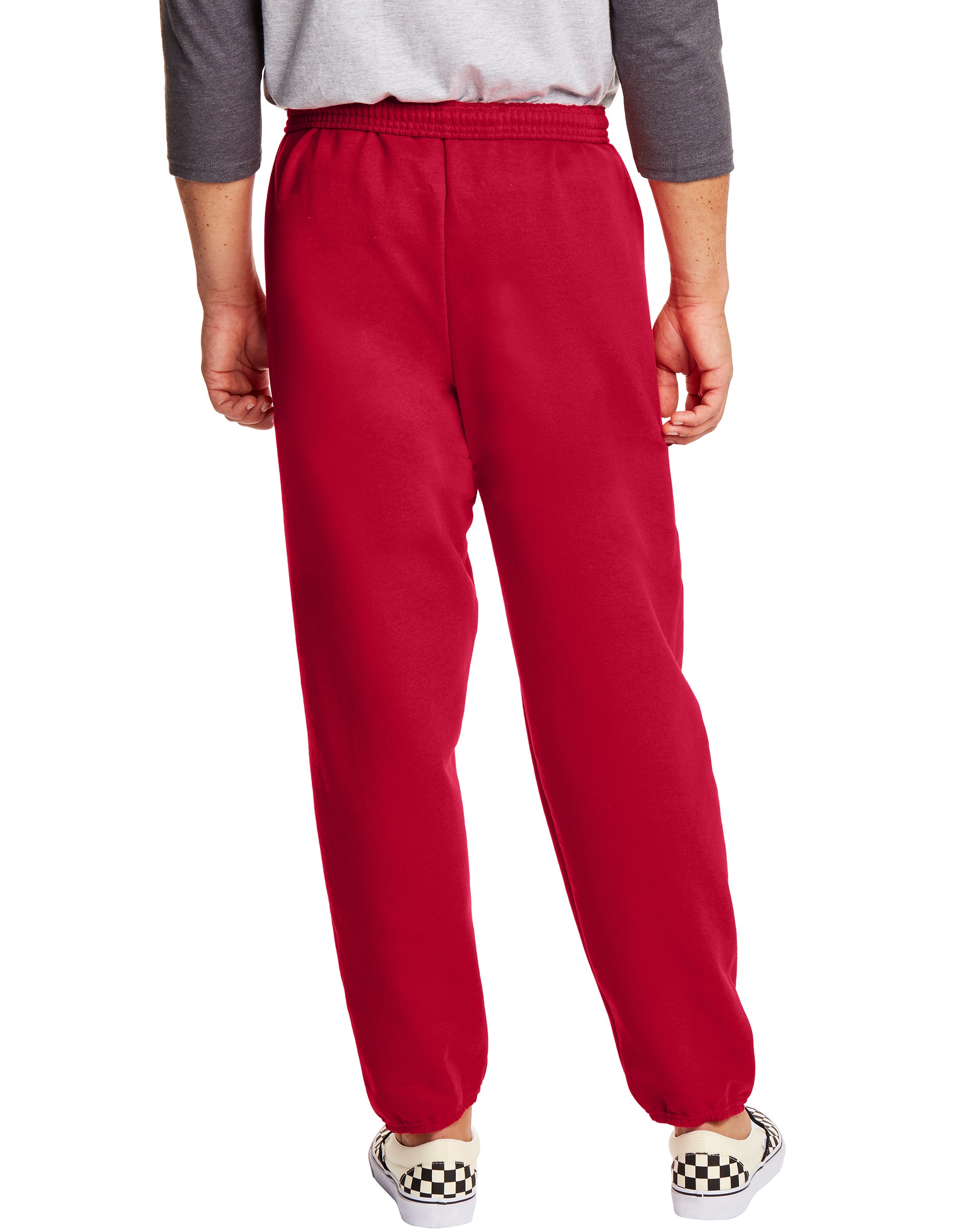 Hanes EcoSmart Men's Fleece Sweatpants, 2-Pack, 32" Deep Red M - image 3 of 4