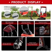HUAYEE 1.4 Ton Mini Excavator with 200mm Digging Bucket, Ripper, Landscape Rake, HY14C Small Digger with 13.5 HP Engine, Side Swing, Hydraulic Thumb, In-stock in the US
