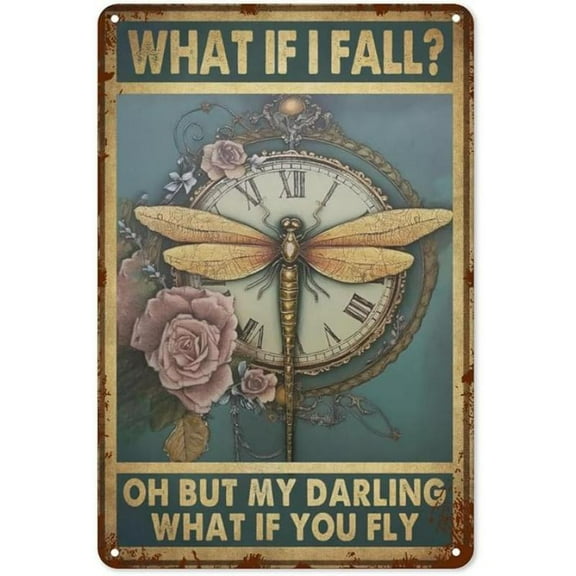 Hippie metal tin sign Funny vintage wall decor for home office colorful retro flower power platinum 8x12 inch