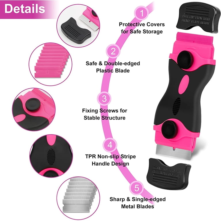 Thinkwork Razor Blade Scraper Set, Pink, 2-Pack with 20 Blades photo 7