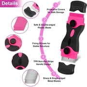 THINKWORK Razor Blade Scraper - Pink Razor Scraper Gift for Women, 2-in-1 Scraper Tool Set with 20Pcs Razor Blades for Removing Window Labels, Decals, Stickers, Glass Stove Top (2 Pack)