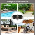 thumbnail image 4 of Costway 4PCS Outdoor Patio Rattan Furniture Set Cushioned Sofa Table Black, 4 of 10