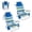 Blue, variant on Costway 2 Pack Beach Chair with 7-Position Backrest Cooler Bag Towel Bar Pillow Cup Holders Navy Blue