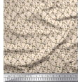 thumbnail image 1 of Soimoi Crepe Silk Fabric Leaves & Magnolia Night Wear Print Fabric by Yard 42 Inch Wide, 1 of 1