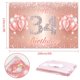 thumbnail image 2 of Fondo De Cartel De Feliz Cumpleaños Número 34 - 34 Suministros De Decoración Para Fiesta De Cumpleaños Para Mujeres O Hombres - Oro Rosa 4 X 6 Pies, 2 of 5