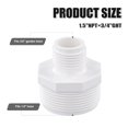PEUTIER 2pcs PVC Garden Hose Adapters, Male 1.5" NPT x 3/4" GHT PVC