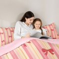 thumbnail image 5 of Manfei Pink Bowknot Lines 7-Piece Twin Bedding,Cute Bow Bedding Comforter Set,Pink Reversible, 5 of 7