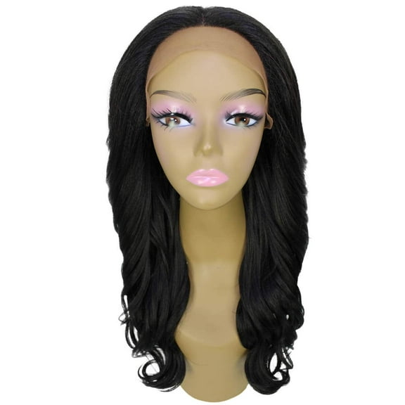 LUXLUXE Cleo Wavy 21 Inch Long 4X4 Hand-Tied Lace Front Wig, Heat Resistant Fiber,