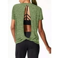 thumbnail image 3 of DondPO Tshirts Shirts for Women Short Sleeve Shirts Women Shirt Sleeveless Casual Stylish Top Shirts Womens Tops Business Casual Tops Green XL, 3 of 5