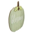 thumbnail image 4 of Northlight 20" Green and Brown Blessings Pumpkin Wooden Thanksgiving Hanging Wall Sign, 4 of 5