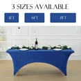 thumbnail image 3 of Craft And Party 6 Pack 6ft Royal Blue Spandex Tablecloth – Fitted Table Cloths – Stretch Tablecloth Universal Fit for Folding Tables – Wrinkle-Free, Washable – Ideal for Parties, Weddings, Events, 3 of 6
