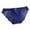 Blue, variant on Custom Letter Logo Low Waist Striped Thong - No Show Bikini Panties - Cotton Lace - L/XL