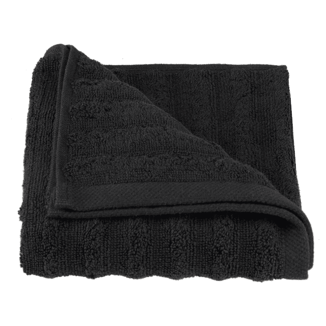 Bouclair Serviette à Main Noire Côtelée 16x28 Po (41x71 cm)