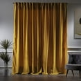 thumbnail image 4 of 3S Brother's Extra Long Room Darkening 252" Length Faux Velvet M-Yellow Curtain Drapes - Hanging Back Tab 5-25 Feet Custom Made ( 1 Panel ) - Made in Turkey (52"Wx252"L), 4 of 5