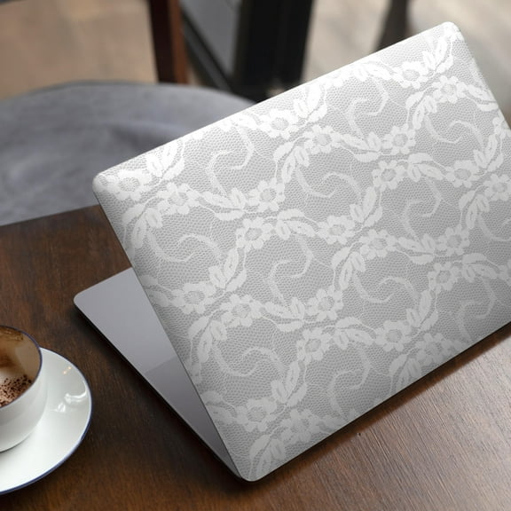 DesignSkinz White Floral Lace Full-Body Skin Decal Wrap Cover for MacBook 12" Retina (A1534)