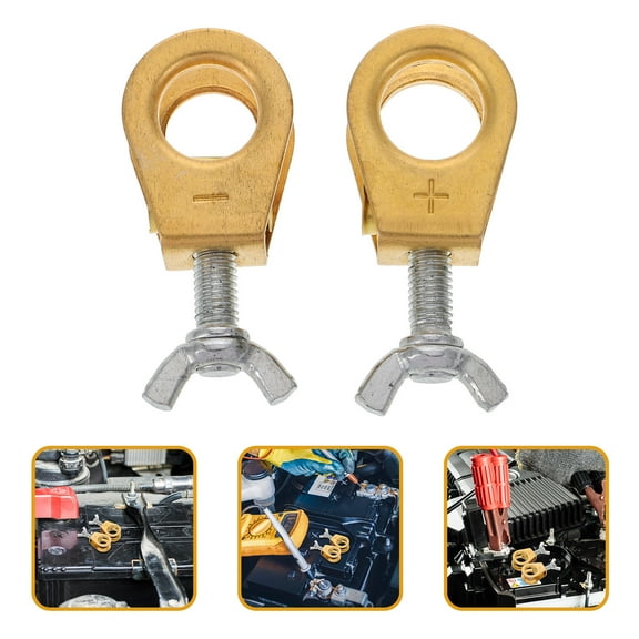 IDEANATEGRATE 1 Pair Top Post Copper Battery Terminals for Vehicle Owners and Mechanics
