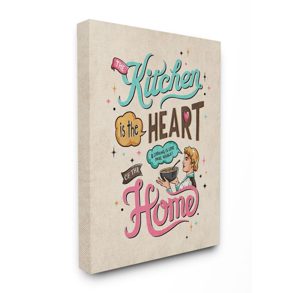 Stupell Industries Kitchen Heart And Home Vintage Comic Book Word Design Canvas Wall Art by Ester Kay