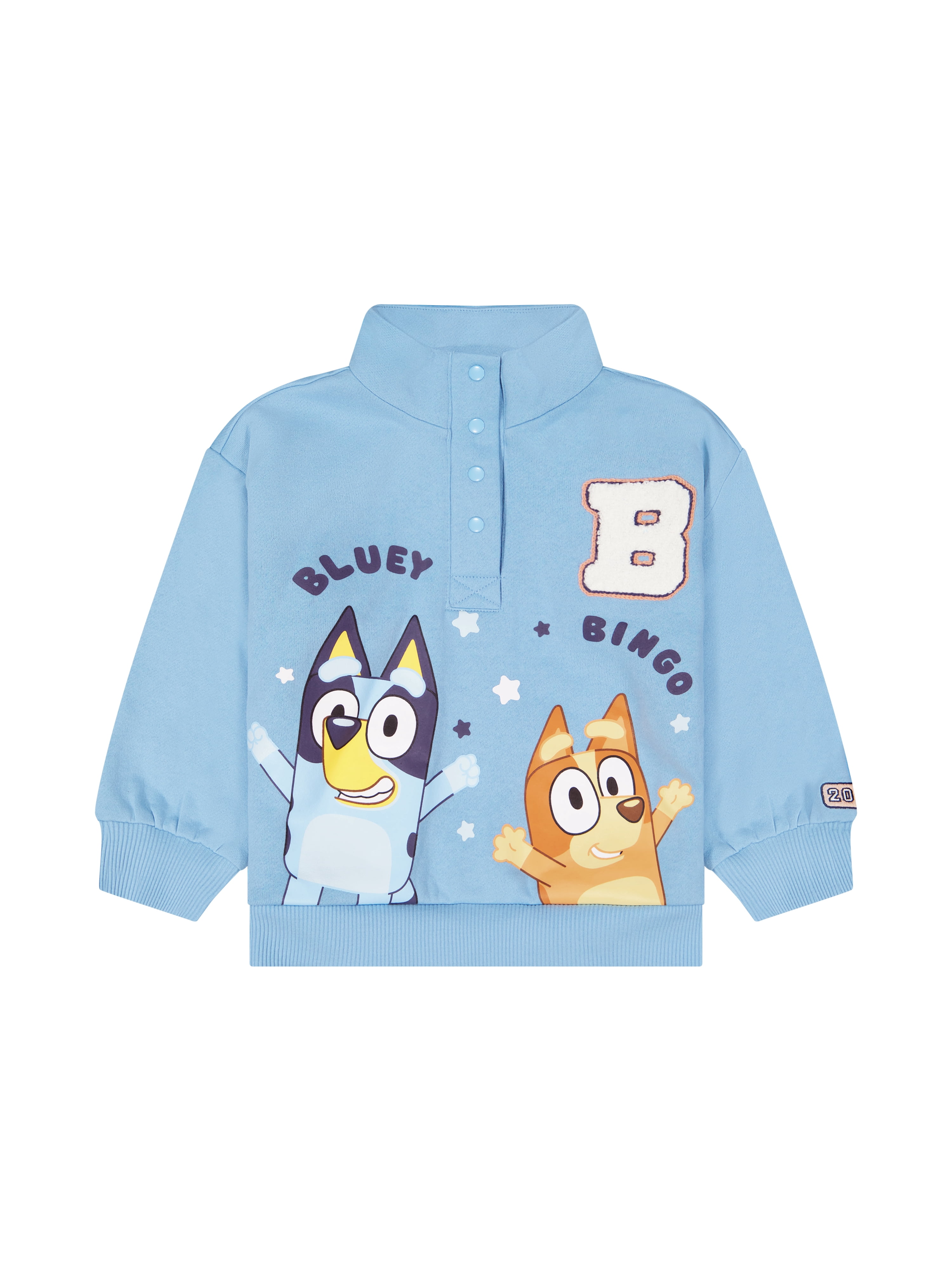 Bluey Toddler Girl Quarter Snap Pullover, Sizes 12 Months-5T