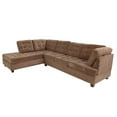 thumbnail image 3 of Pemberly Row 2 Piece Fabric Suede Reversible Sectional Set in Truffle Brown, 3 of 8
