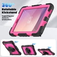 thumbnail image 5 of Case for Lenovo Tab M8 (HD/FHD/Smart) 2019/2021 3rd/2nd Gen with Screen Protector, 360 Degree Rotating Kickstand Hand Strap Heavy Duty Shockproof Cover with Shoulder Strap, Rose PC, 5 of 7