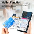 thumbnail image 3 of ELEHOLD Back Wallet Case for Samsung Galaxy S20 Case with Flower Floral Pattern RFID Blocking Card Holders Zipper Storage Stand Function Magnetic Shockproof Purse Cover,blue, 3 of 8